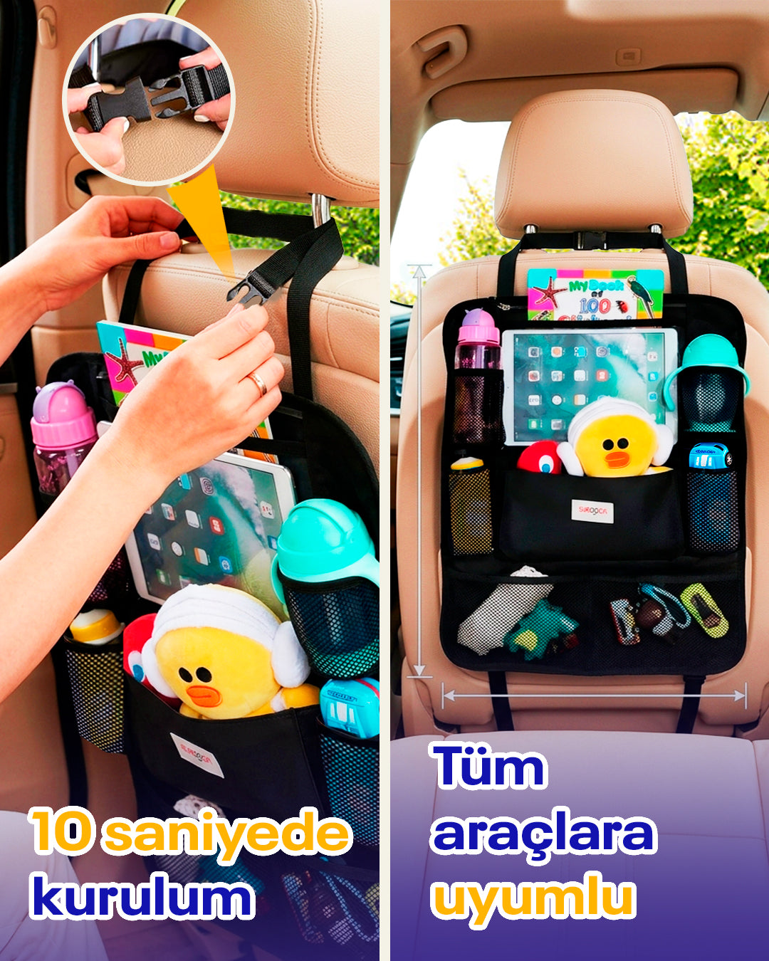 ön koltuk organizer