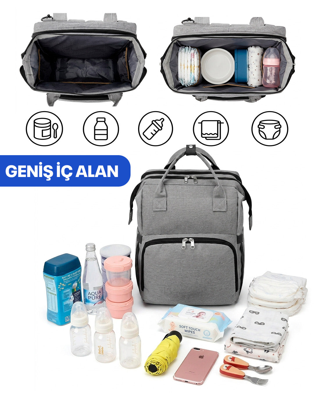 Yataklı Bebek Bakım Çantası